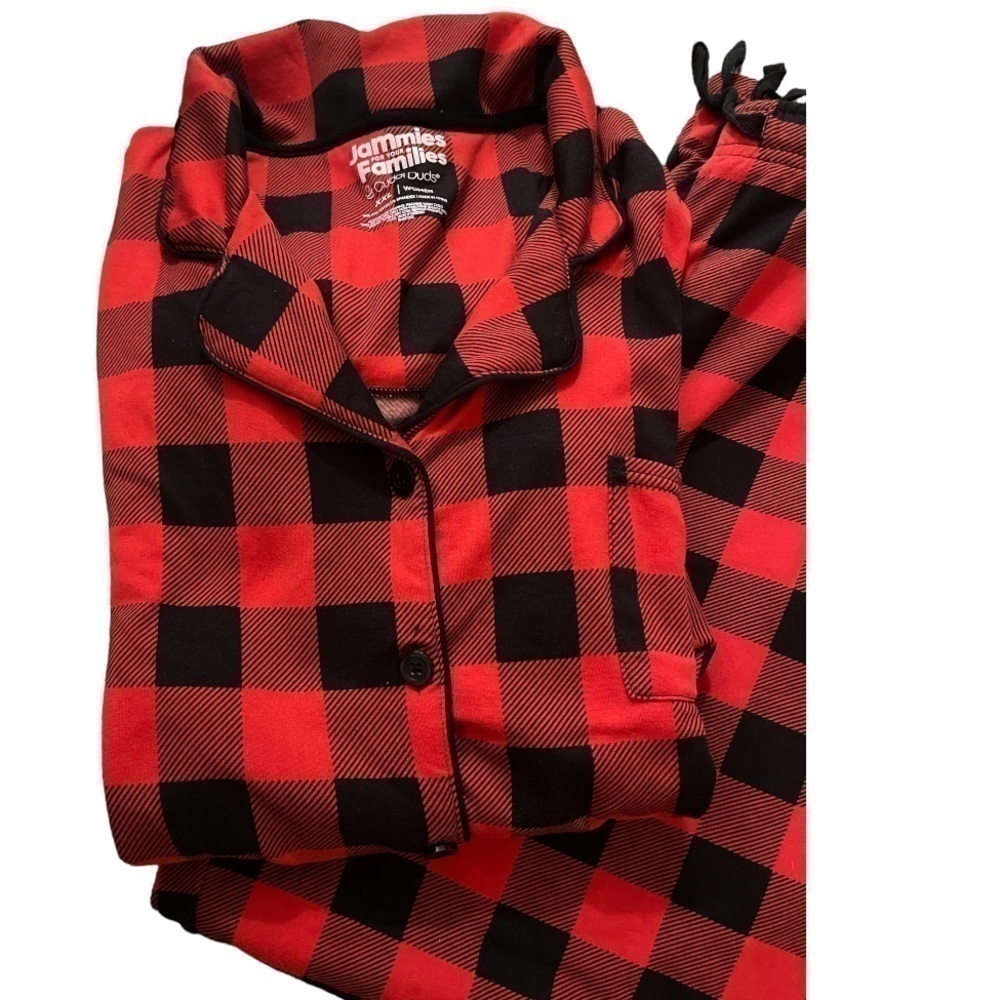 Cuddlduds JAMMIES FOR YOUR FAMILIES RED/BLACK CHECKED PJ SET SIZE XXL